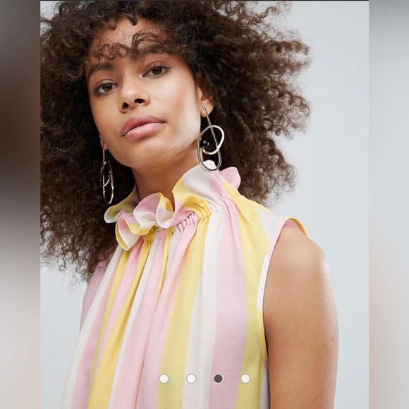 Traffic People High Neck Striped blouse - Picture 2 of 3